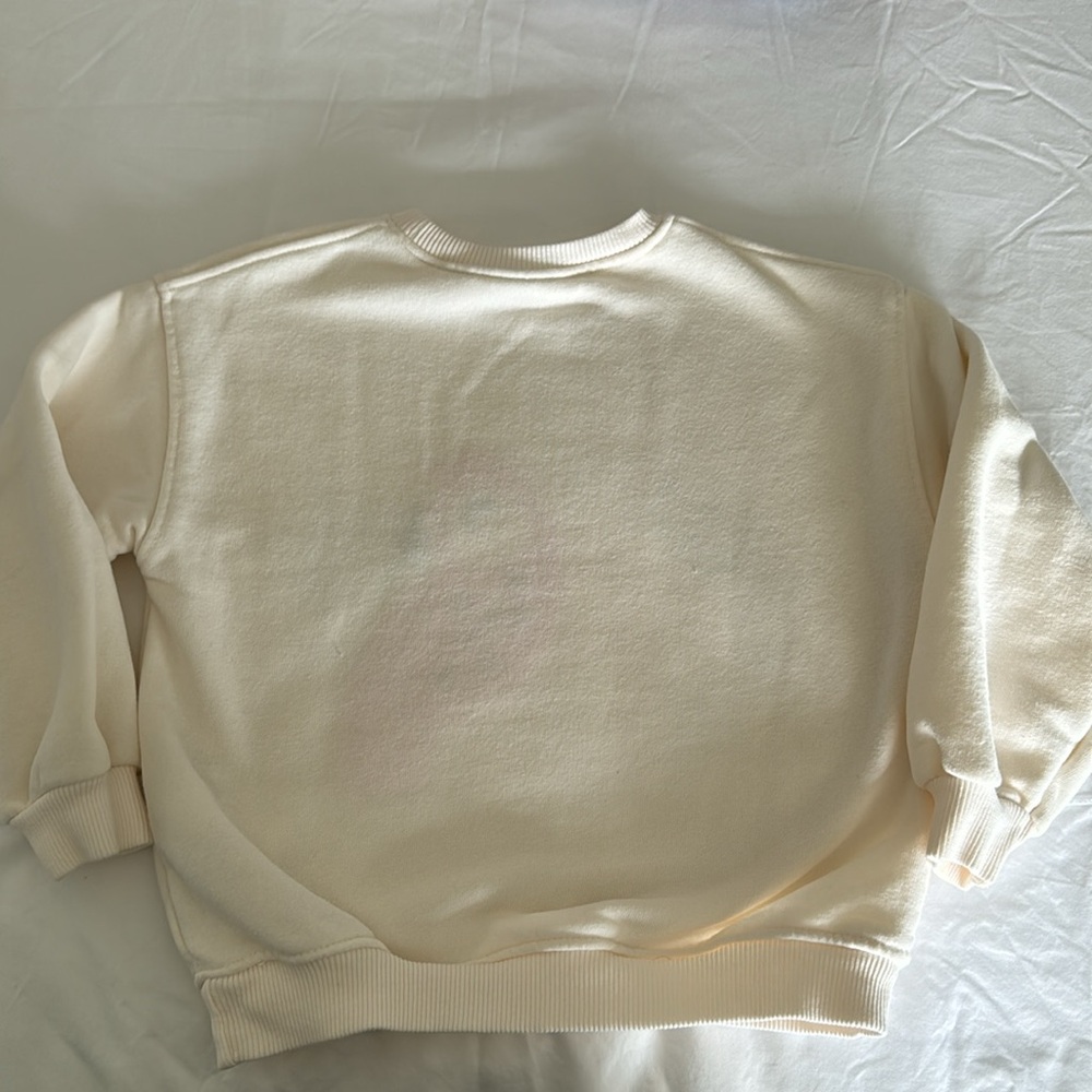 Zara Kids Size 3-4 years Off White Embroidered Parrot Sweatshirt - Picture 4 of 4